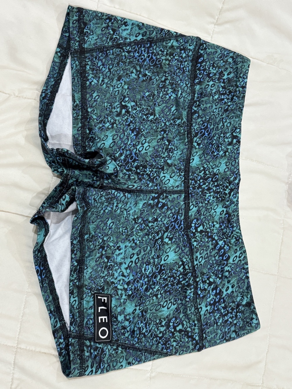 FLEO High Waist Teal Blue Oval Dot XL